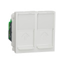 Schneider unica2 - prise rj45 double - cat 5 utp - 2 mod - blanc - méca seul