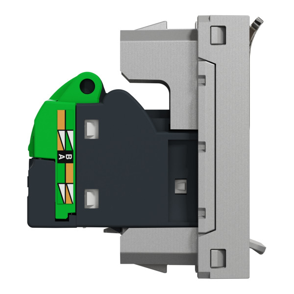 Schneider unica2 - prise rj45 simple - cat 6a ftp - 1 mod - alu - méca seul