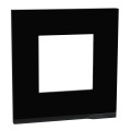 Unica Pure - plaque de finition - Gomme noire liseré Anthracite - 1 poste