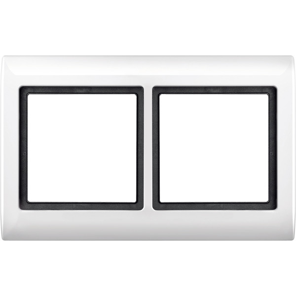 Plaques de finition Aquadesign à vis, 2 postes, blanc