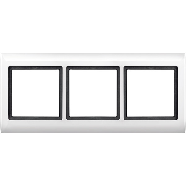 Plaques de finition Aquadesign à vis, 3 postes, blanc