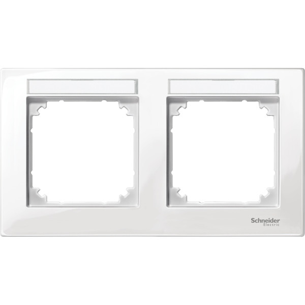 PLAQUE DBLE H PORTE ETIQU BLANC BRIL