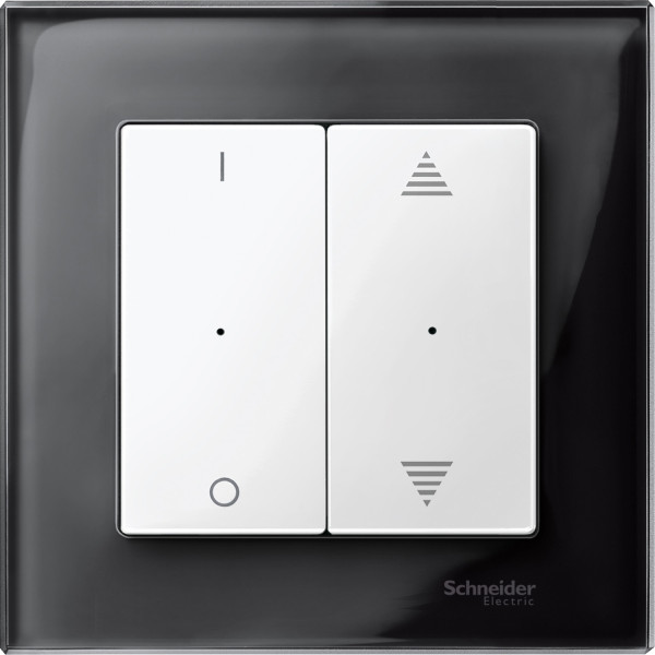 M-Plan KNX, commande double avec marquage O/I et double flèche Blanc brillant