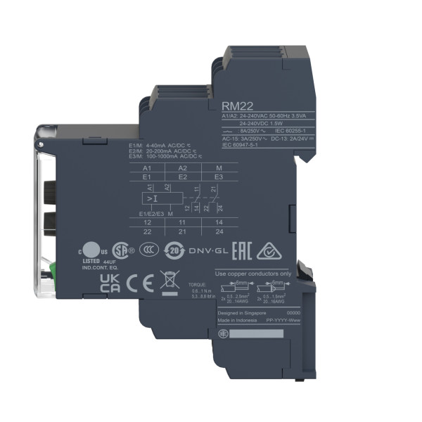 Zelio Control Rm22 - Relais Sur-tension - 5mv à 5v - 2of - 24 à 240vca/cc