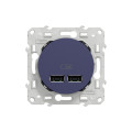 Odace - double chargeur usb 2.1 a - cobalt