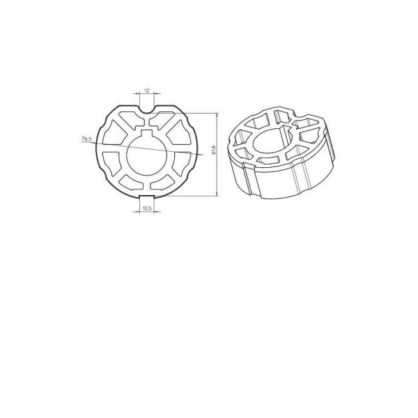 Adaptateur ogive inclinée 80mm