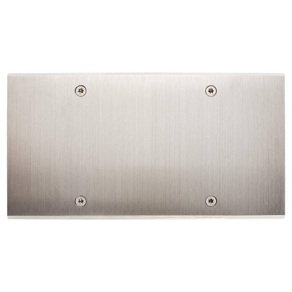 Façade confidence laiton nickel satiné double horizontale 1 prise schuko tvfmsat à vis