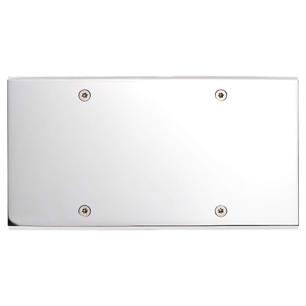 Façade confidence laiton chrome double horizontale 1 prise schuko tvfmsat à vis