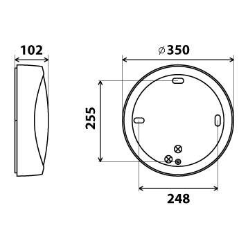 Hublot led sextan premium 2000lm 3000k antivandale fonte en aluminium blanc