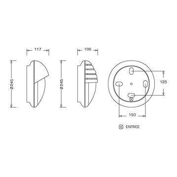 DUNE CASQUETTE AV E27 15W SSL BLC