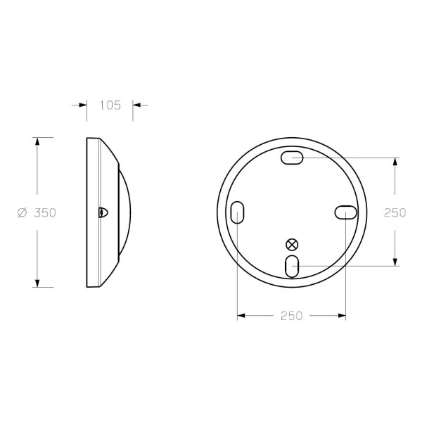 Hublot led h350 2000lm 3000k hyperfréquence antivandale