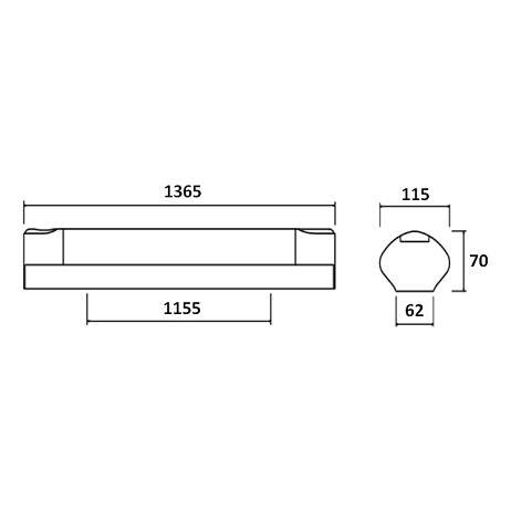 Réglette led xéo2 2g11 1500lm 4000k infrarouge pc 2p+t blanc