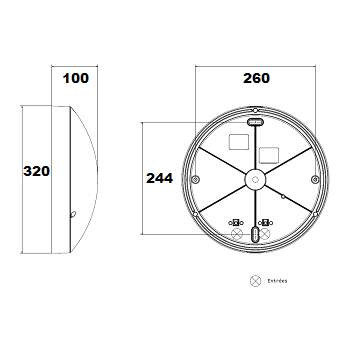 L'ebenoïd axiome t2 2500lm 24w 4000k hf+v tc blanc