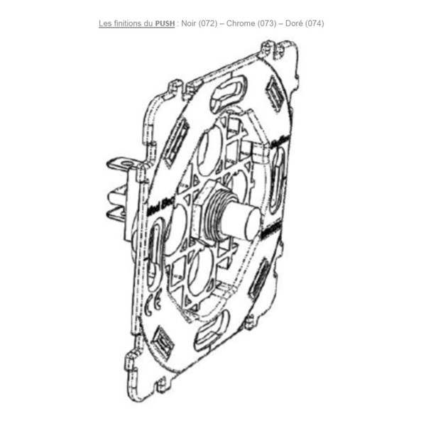 Mécanisme étroit long Doré 4 poussoirs PUSH ø8 (074-046G)