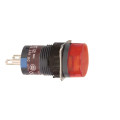 voyant rond diam 16 IP 65 rouge DEL intégrée 24 V cosses