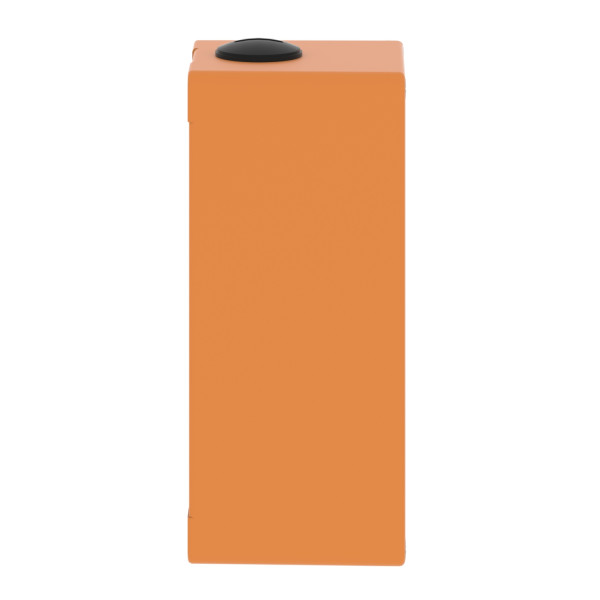 Boite métal vide orange - m25 x2 - 4 trous 22 mm - 80x175x77 mm