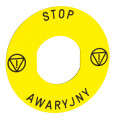 ETIQUETTE CIRCULAIRE JAUN E STOP AWARYJNY