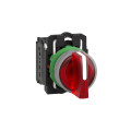 Harmony xb5 - bouton tourn lum - Ø22 - col grise - 3 pos - rouge - 1o+1f - 230v