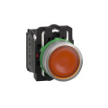 Harmony xb5 - bouton poussoir lum - Ø22 - col grise - orange - 1o+1f - 24v