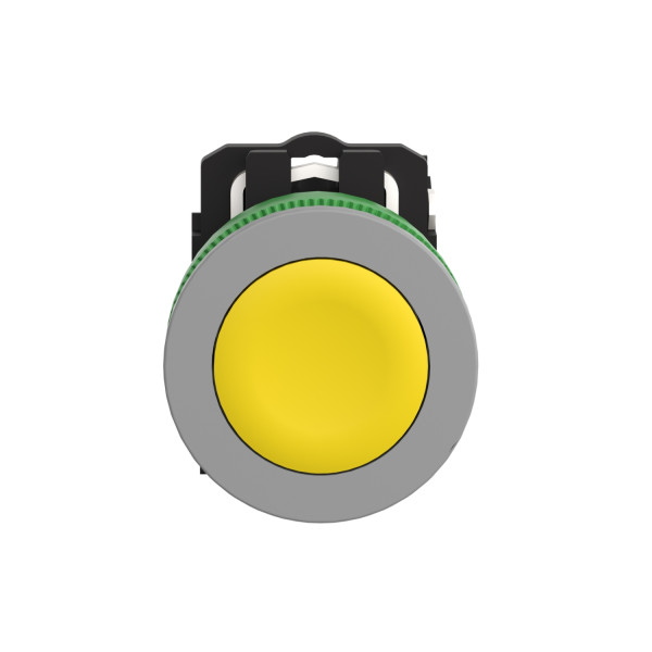 Harmony xb5 - bouton poussoir à impulsion - Ø22 - col flush grise - jaune - 1f