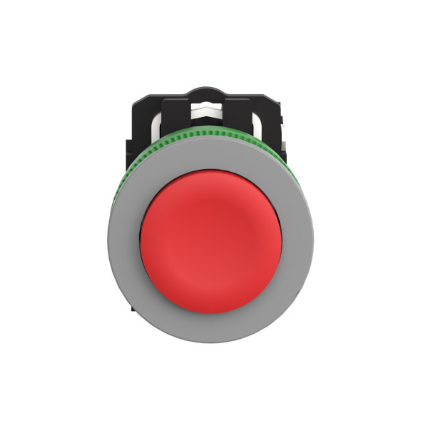 Harmony xb5 - bouton poussoir - Ø22 - col flush grise - dépass - rouge - 1o