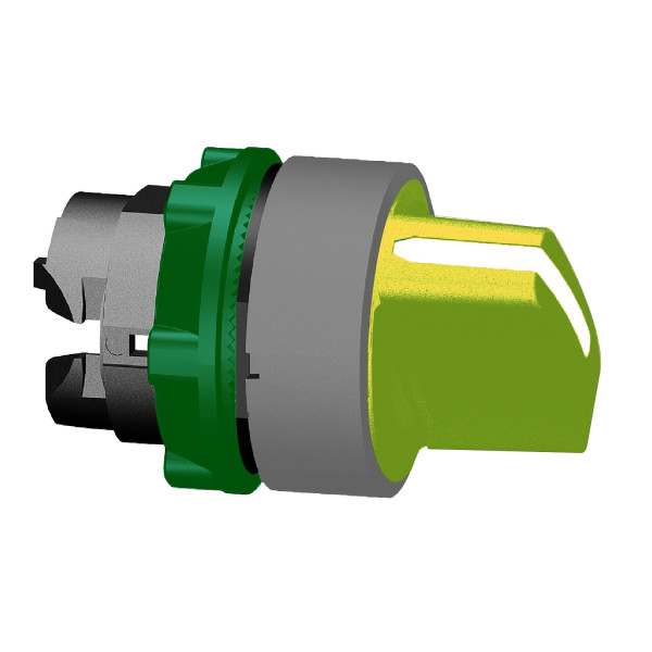 Harmony xb5 - tête de bouton tournant - Ø22 - col grise - 2 posit fixes - jaune