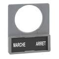 Harmony - porte-étiquette plate 30x40 - plast gris - avec étiq 8x27 arret-marche