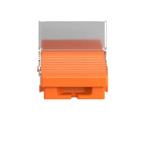 interrupteur à pied simple XPER sans capot métallique orange 1O plus 1F