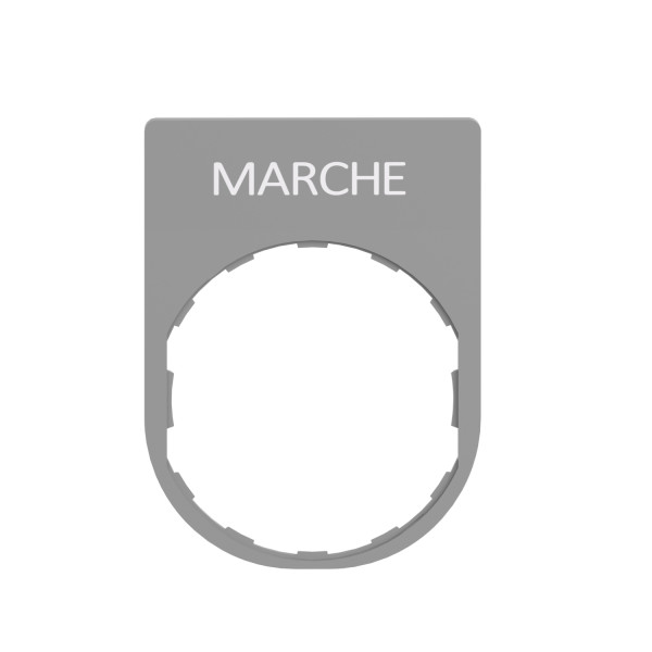 Harmony - étiquette plate - 30x40 - plastique gris - texte marche blanc