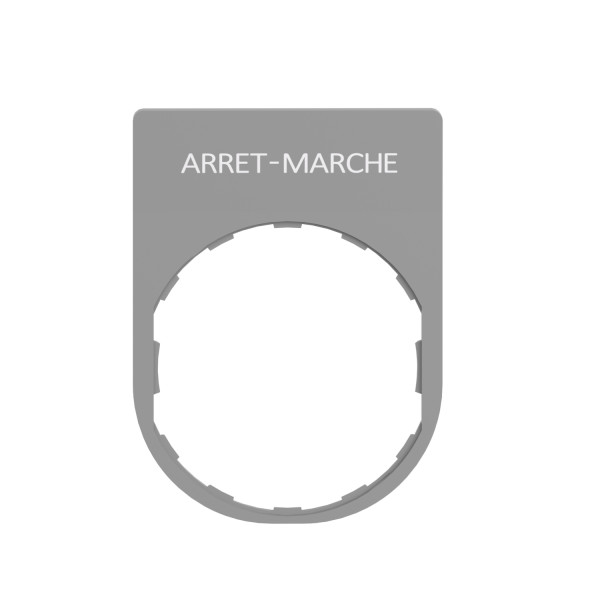 Harmony - étiquette plate - 30x40 - plastique gris - texte auto-main blanc