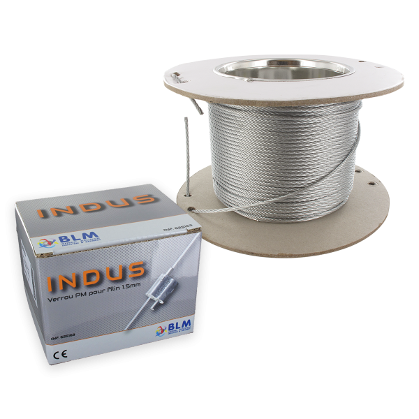 Lot de 100 verrou indus pm + 150m filin 1.5mm