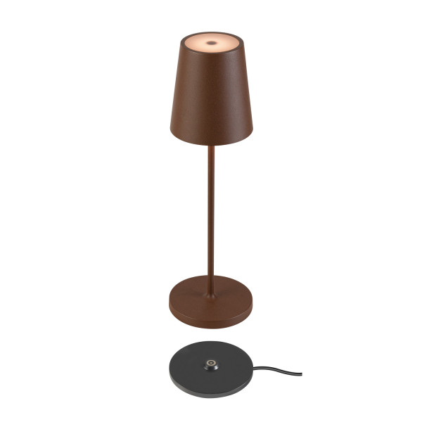 Vinolina two, lampe à poser, sans fil, ip65, 2200/2700/3000 k, touch, rouille