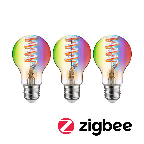 Ampoules led zb rgbw lot de 3 agl e27 470lm 2200k-6500k dim or 230v