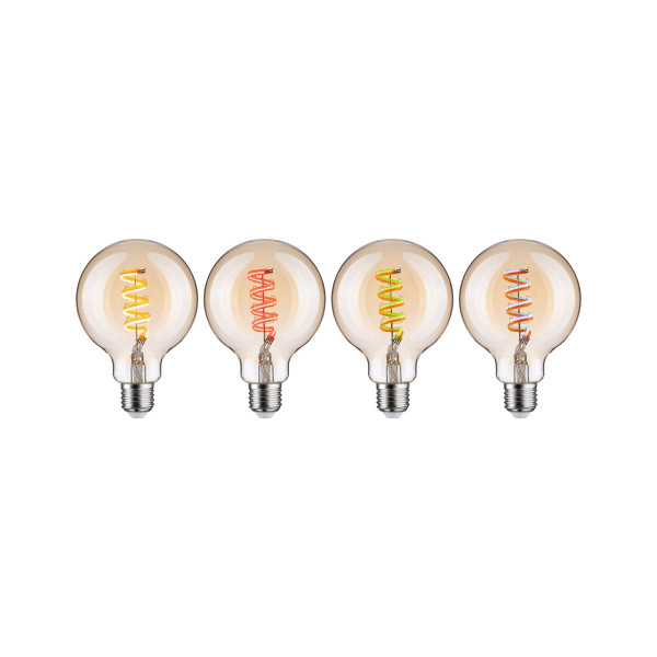 Ampoules led zb rgbw lot de 3 g95 e27 470lm 2200k-6500k dim or 230v