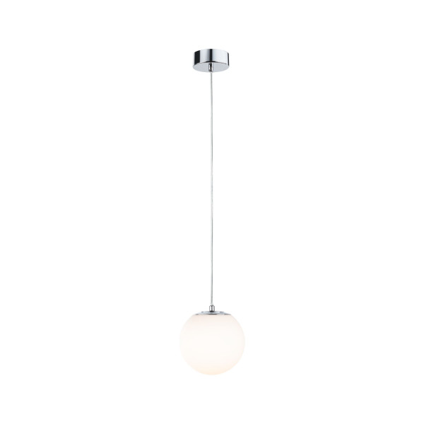 Suspension gove ip44 led 9w satin/chrome verre/metal