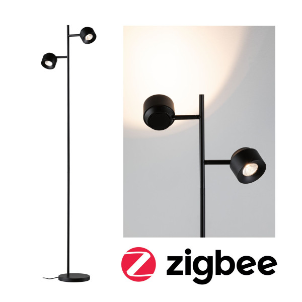 Lampadaire led puric pane i zb 2x3w grd noir 230v syn/métal