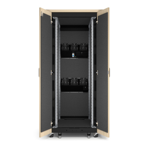 Apc netshelter - rack informatique insonorisé - 32u - finition erable