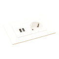 Prise multilink incara horizontal 2p+t schuko + usb a+c- cord 2m - blanc