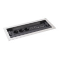 Prise flip-up 3x2p+t schuko + usb a+c + 3xrj45 + hdmi - 12 mod - cord 2m - métal