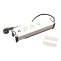 Prise multilink vertical pour mur 3x2p+t schuko + usb a+c - cordon 2m - blanc