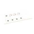 Prise multilink vert. mur 3x2p+t schuko, usb a+c, 4rj45 - cord 2m - blanc