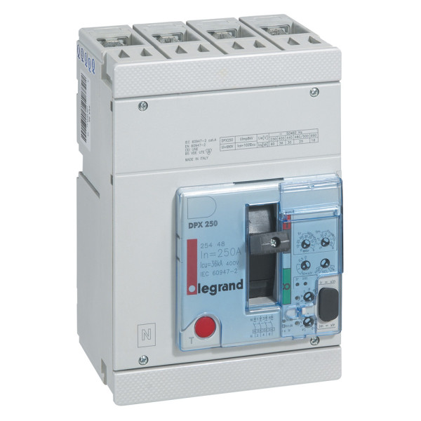 Disjoncteur de puissance DPX-H 250 - électronique S2 - 36 kA - 4P - 250 A