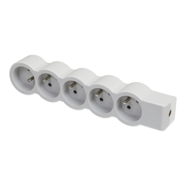 Legrand - multiprise fb 5x2p+t standard a cabler blanc/gris