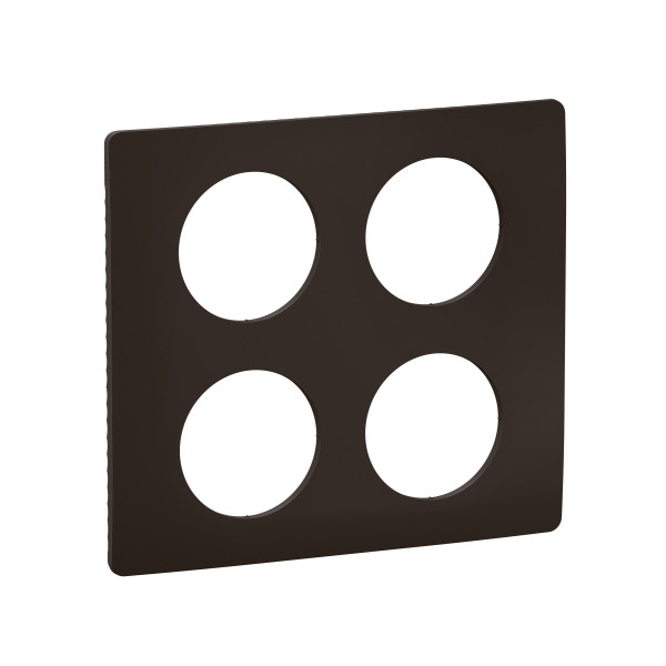  plaque de finition céliane 2x2 postes - noir mat