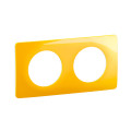  plaque de finition céliane 2 postes - jaune safran