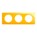  plaque de finition céliane 3 postes - finition jaune safran