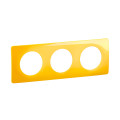  plaque de finition céliane 3 postes - finition jaune safran