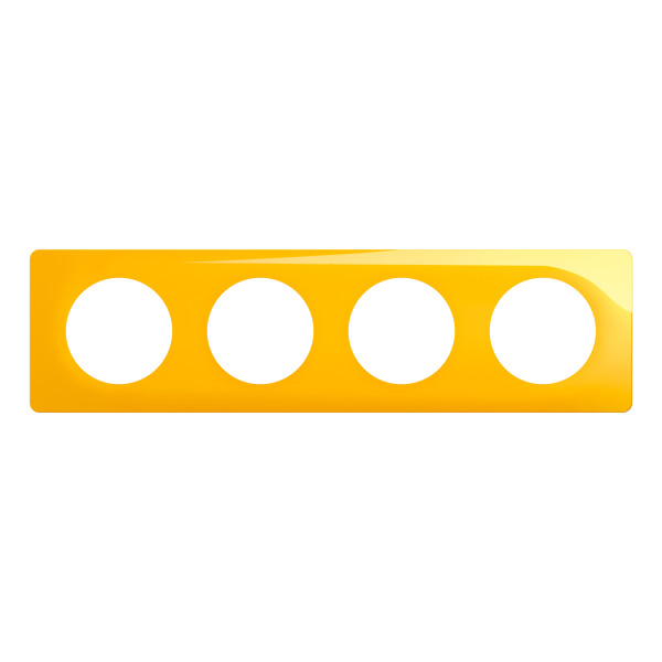  plaque de finition céliane 4 postes - jaune safran