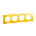  plaque de finition céliane 4 postes - jaune safran