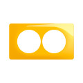  plaque de finition céliane 2 postes spéciale rénovation - jaune safran